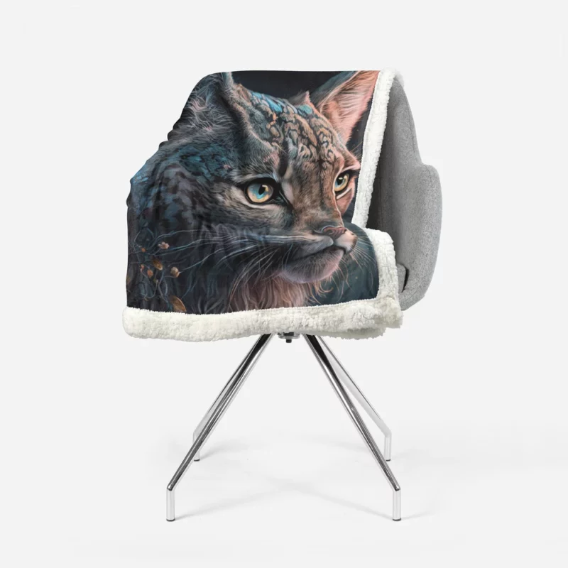 Enchanted Lynx Illustration Sherpa Fleece Blanket 1