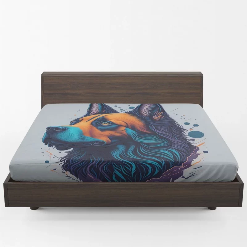 Fantasy Spots Dog Graphic Print Fitted Sheet 1