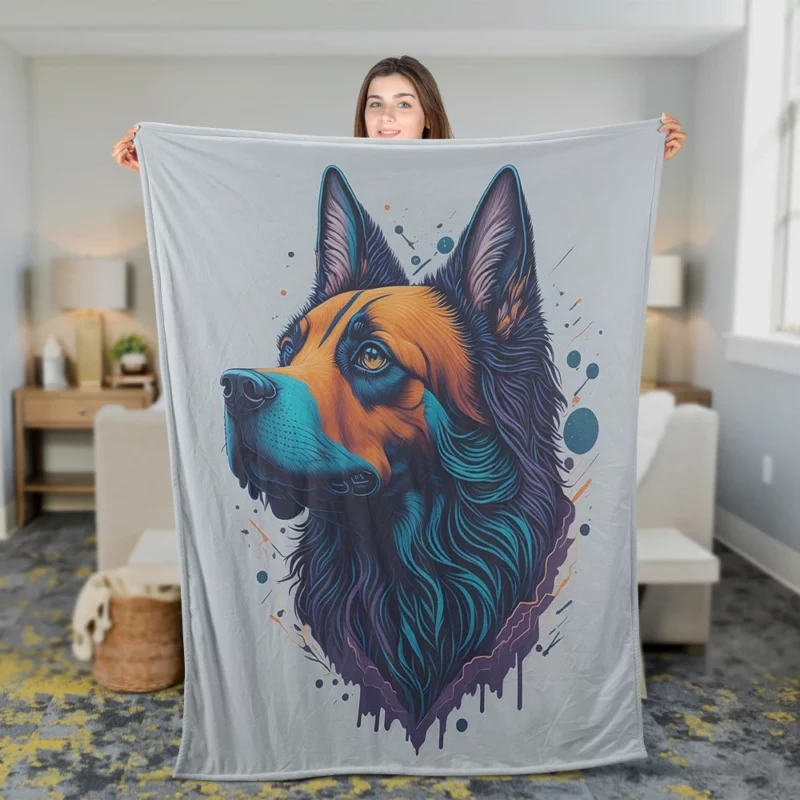 Fantasy Spots Dog Graphic Print Fleece Blanket 2