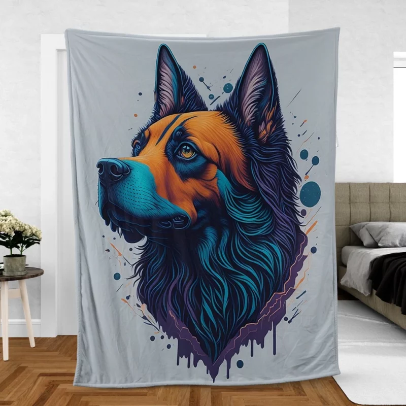 Fantasy Spots Dog Graphic Print Fleece Blanket