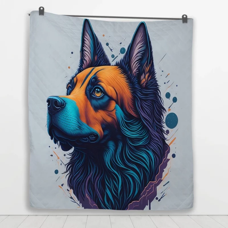 Fantasy Spots Dog Graphic Print Quilt Blanket 1