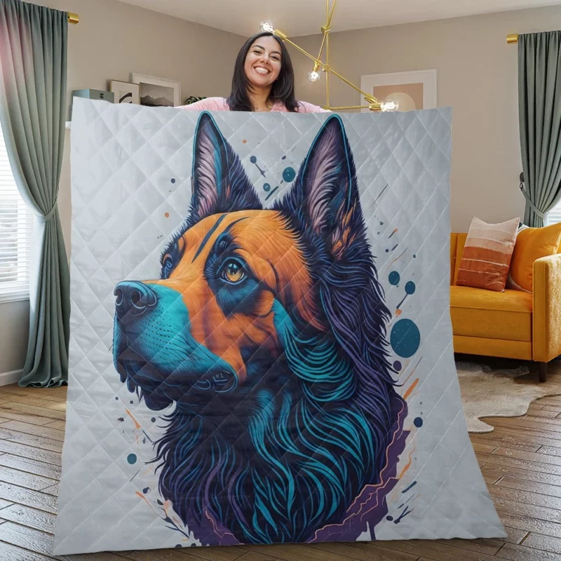 Fantasy Spots Dog Graphic Print Quilt Blanket