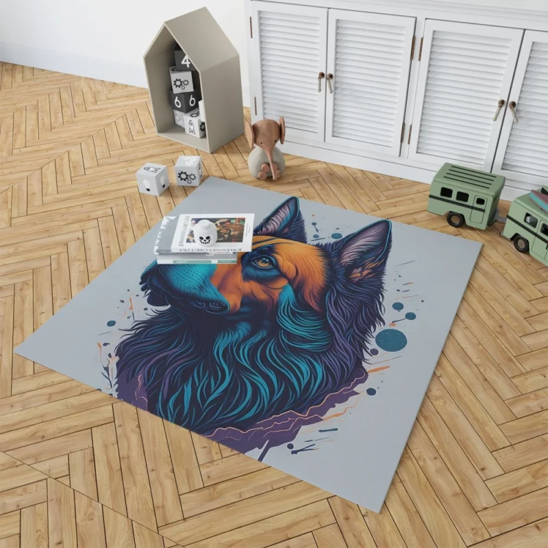 Fantasy Spots Dog Graphic Print Rug 1