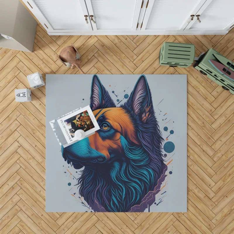 Fantasy Spots Dog Graphic Print Rug