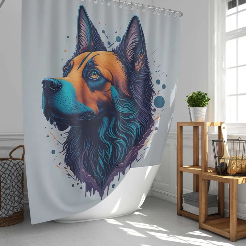 Fantasy Spots Dog Graphic Print Shower Curtain