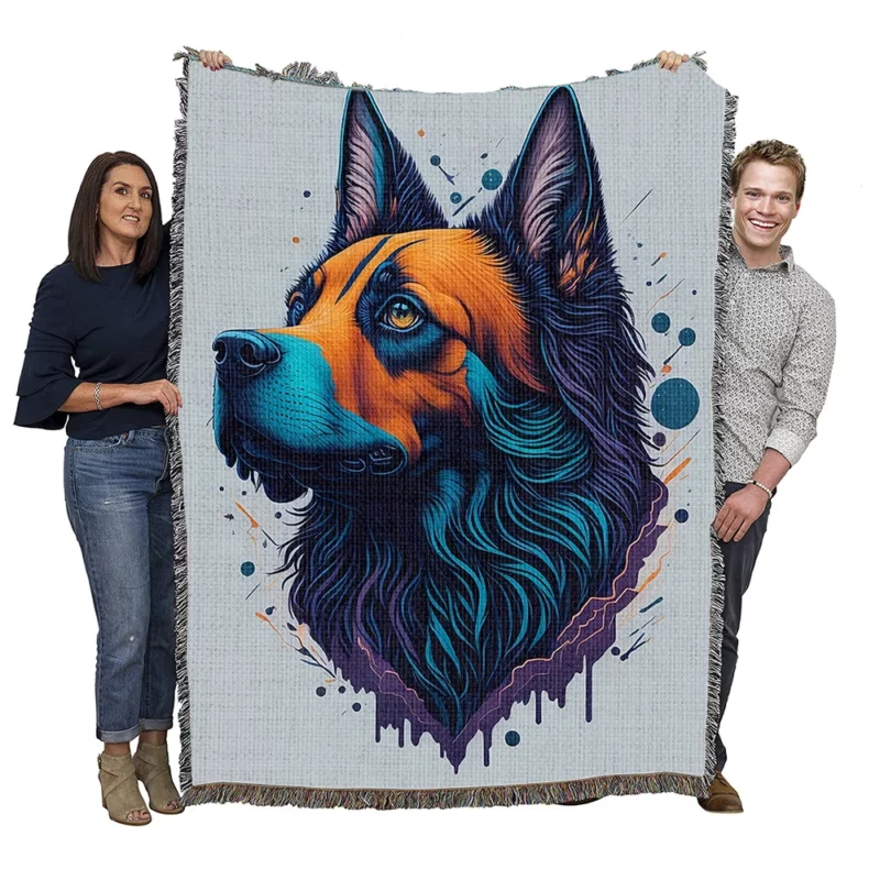 Fantasy Spots Dog Graphic Print Woven Blanket