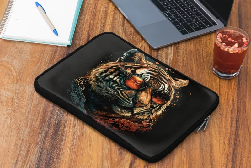 Fashionable Feline Trendy Tiger Laptop Sleeve 2