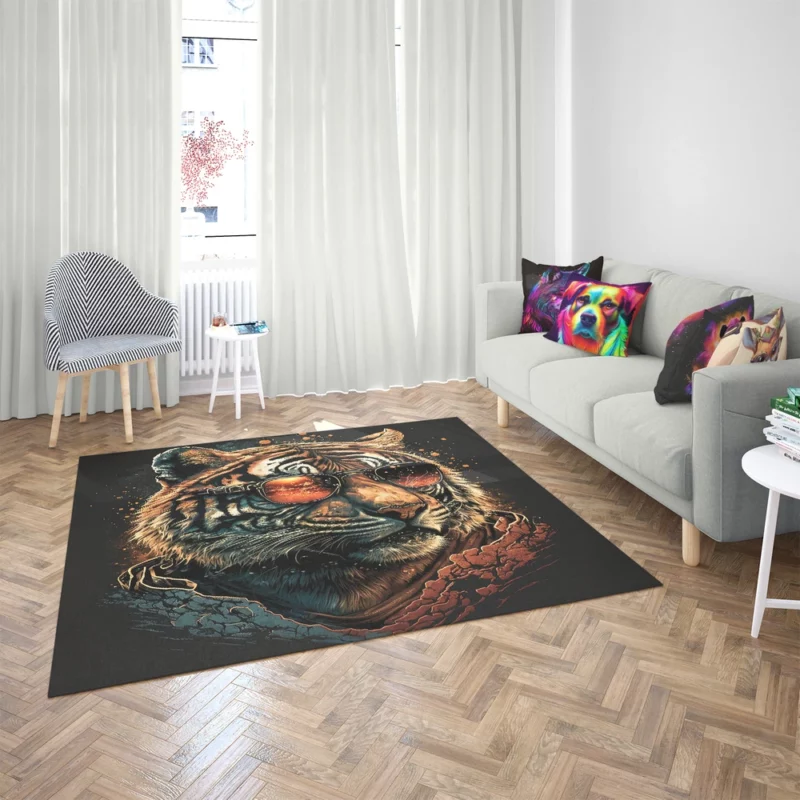 Fashionable Feline Trendy Tiger Rug 2