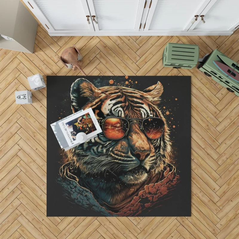 Fashionable Feline Trendy Tiger Rug