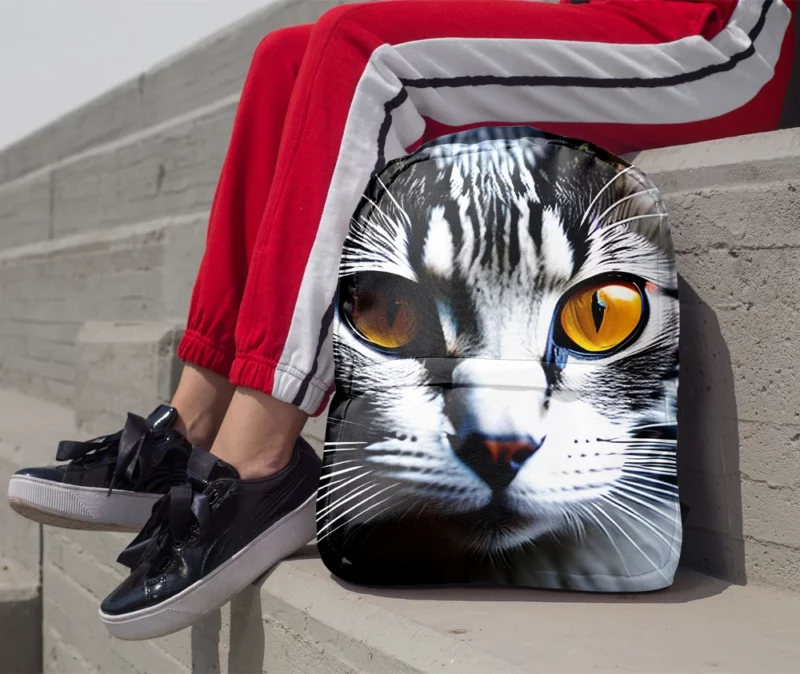 Fiery and Icy Cat Art Print Backpack 1