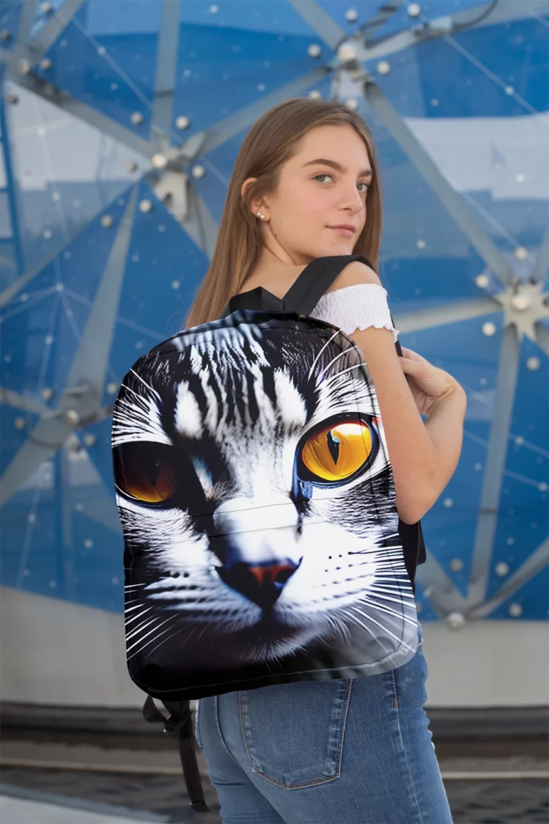 Fiery and Icy Cat Art Print Backpack 2