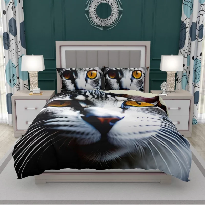 Fiery and Icy Cat Art Print Bedding Set 1