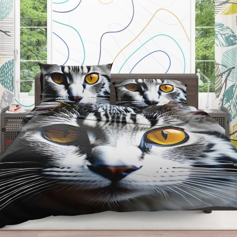 Fiery and Icy Cat Art Print Bedding Set