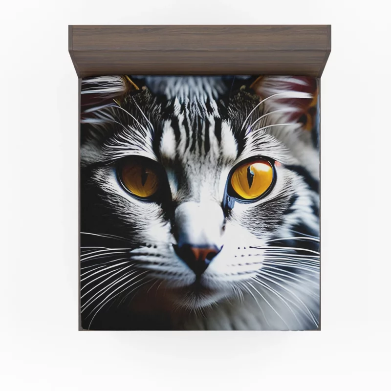 Fiery and Icy Cat Art Print Fitted Sheet