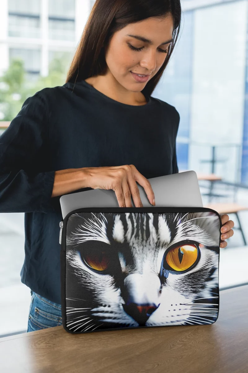 Fiery and Icy Cat Art Print Laptop Sleeve 1