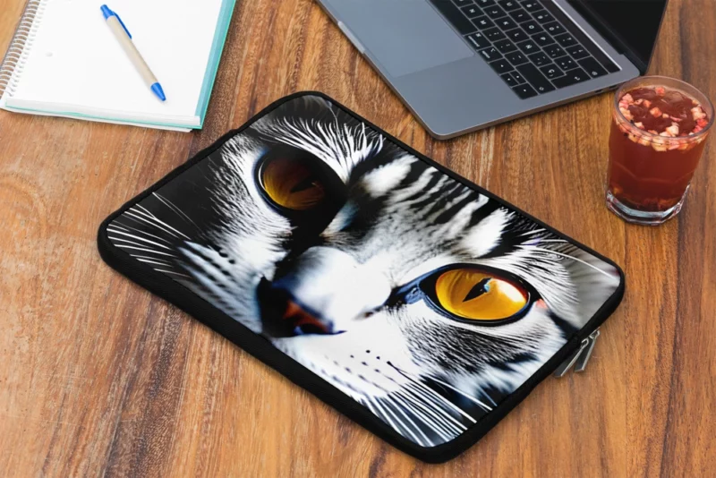 Fiery and Icy Cat Art Print Laptop Sleeve 2