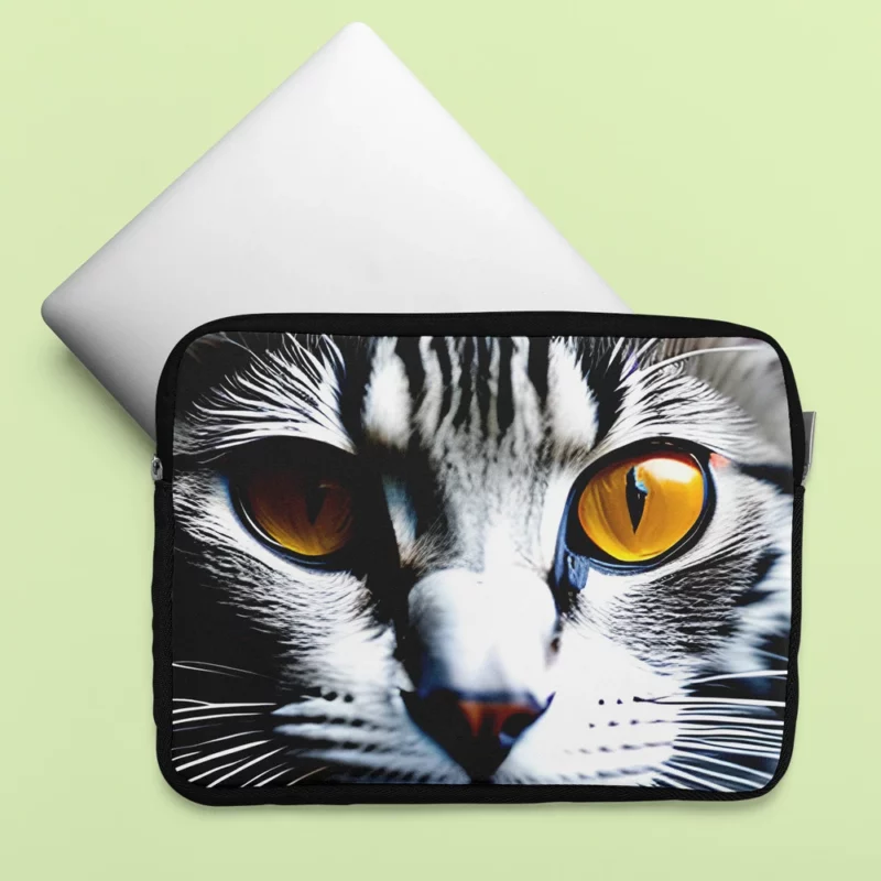 Fiery and Icy Cat Art Print Laptop Sleeve