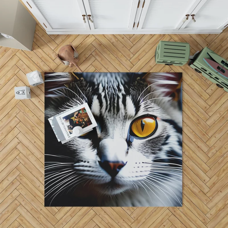 Fiery and Icy Cat Art Print Rug