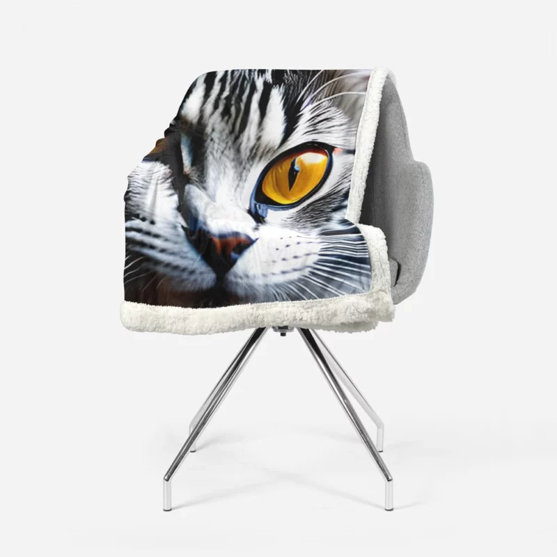 Fiery and Icy Cat Art Print Sherpa Fleece Blanket 1