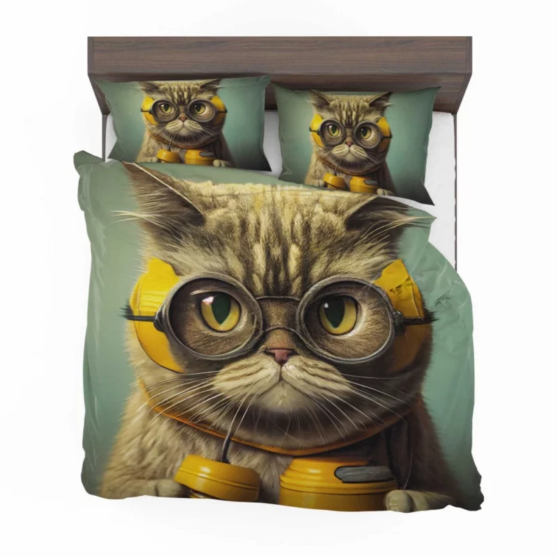 Fireman Helmet Cat Pet Bedding Set 2