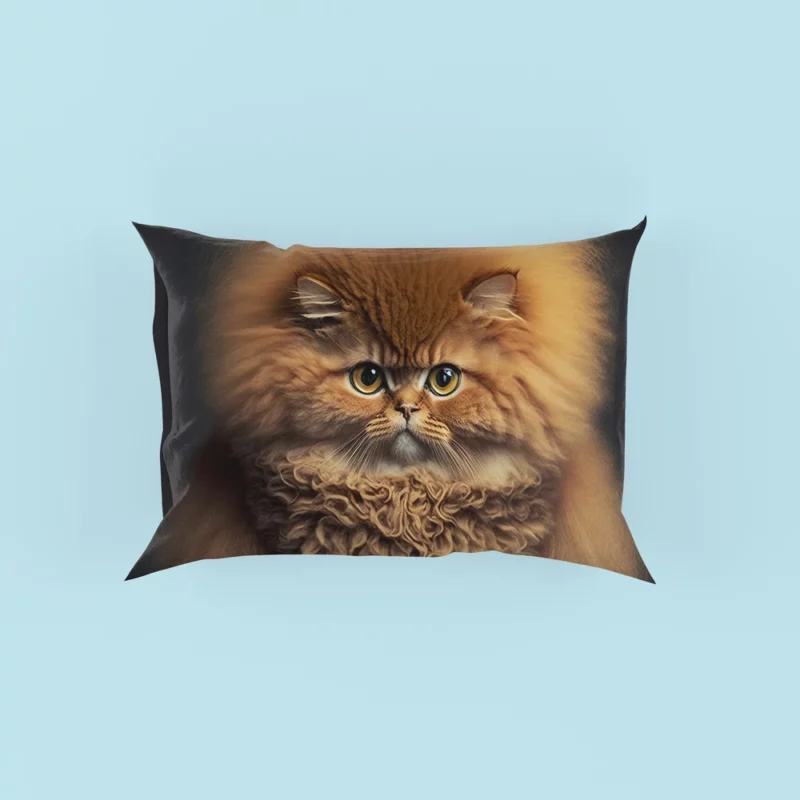 Fluffy Faced Cat on Dark Background Pillow Cases