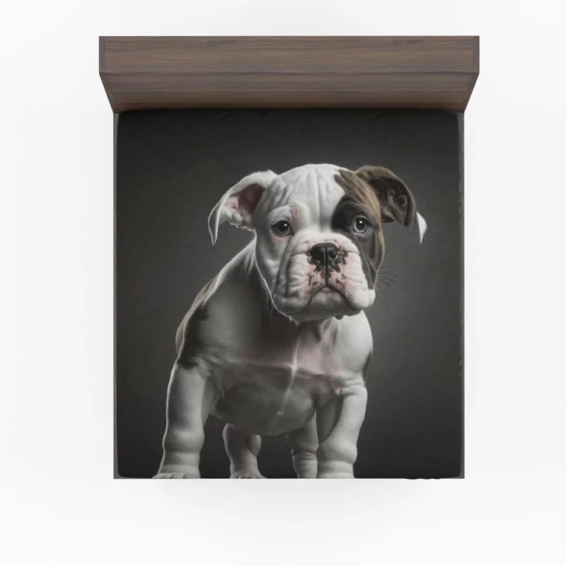 Funny American Bulldog Print Fitted Sheet