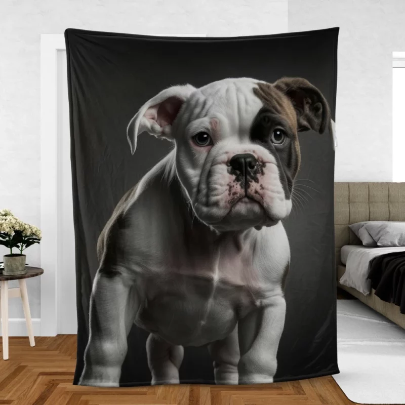 Funny American Bulldog Print Fleece Blanket