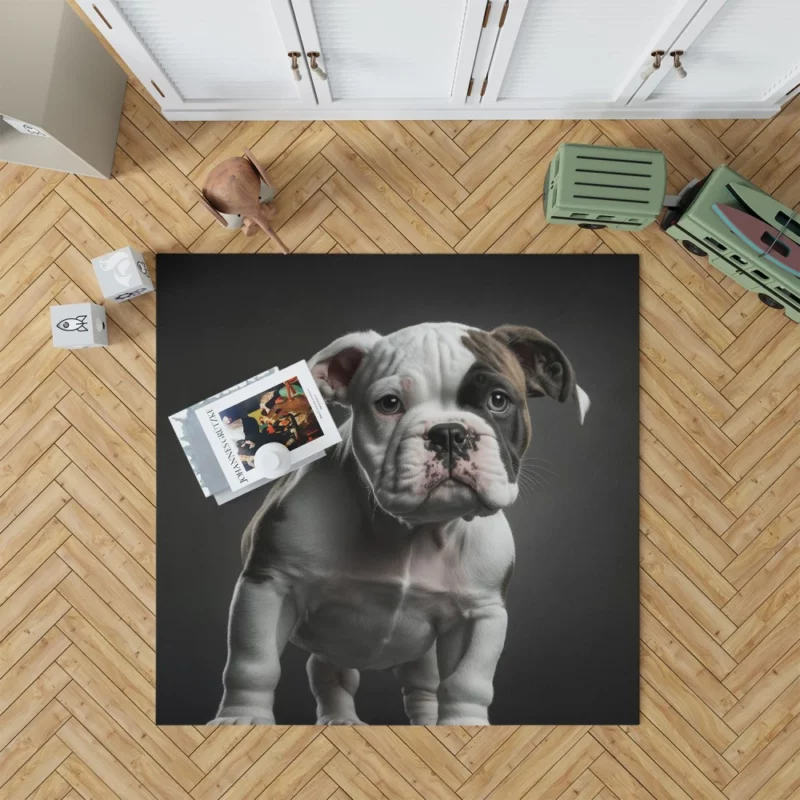 Funny American Bulldog Print Rug