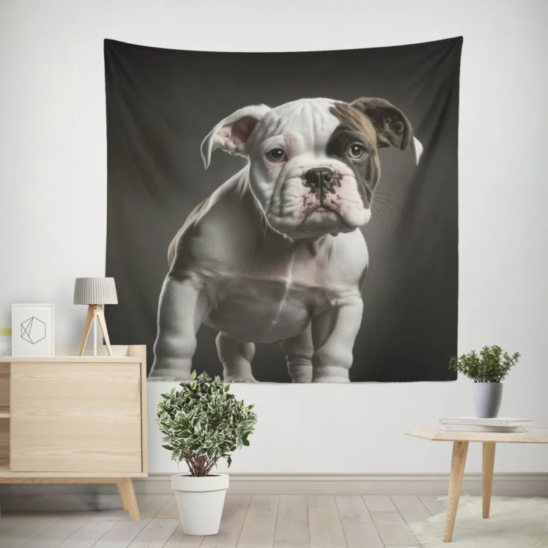 Funny American Bulldog Print Wall Tapestry