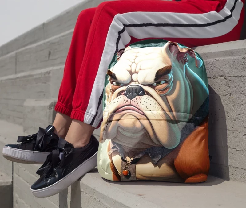 Funny Bulldog Picture Print Backpack 1