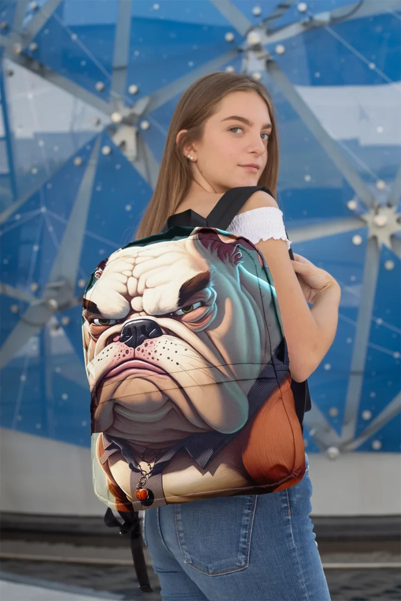 Funny Bulldog Picture Print Backpack 2