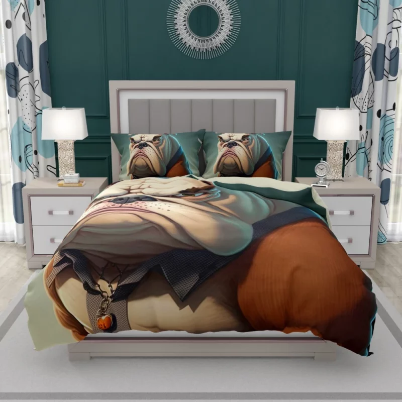 Funny Bulldog Picture Print Bedding Set 1