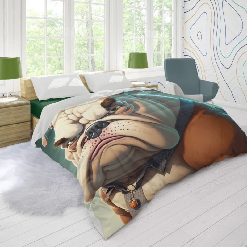 Funny Bulldog Picture Print Duvet Cover