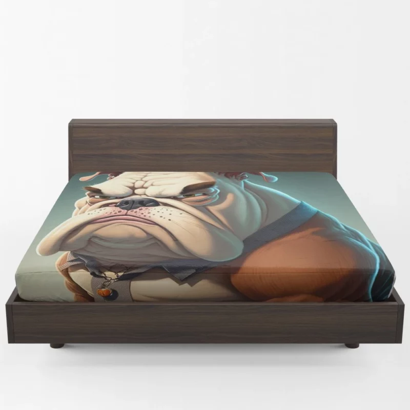 Funny Bulldog Picture Print Fitted Sheet 1