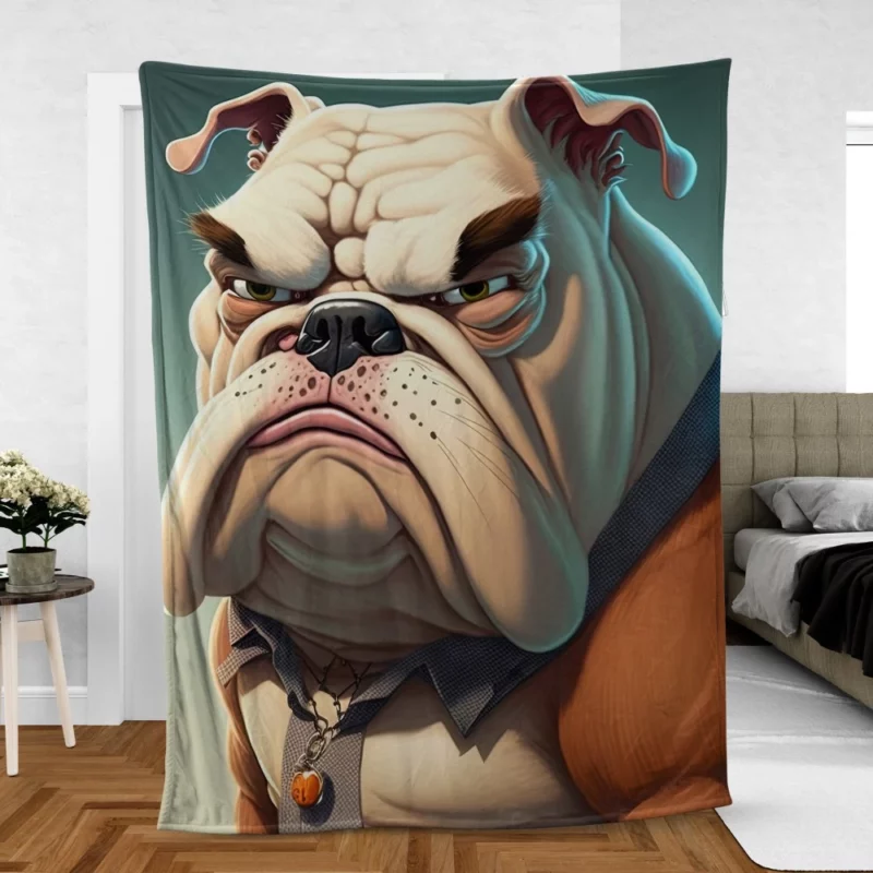 Funny Bulldog Picture Print Fleece Blanket