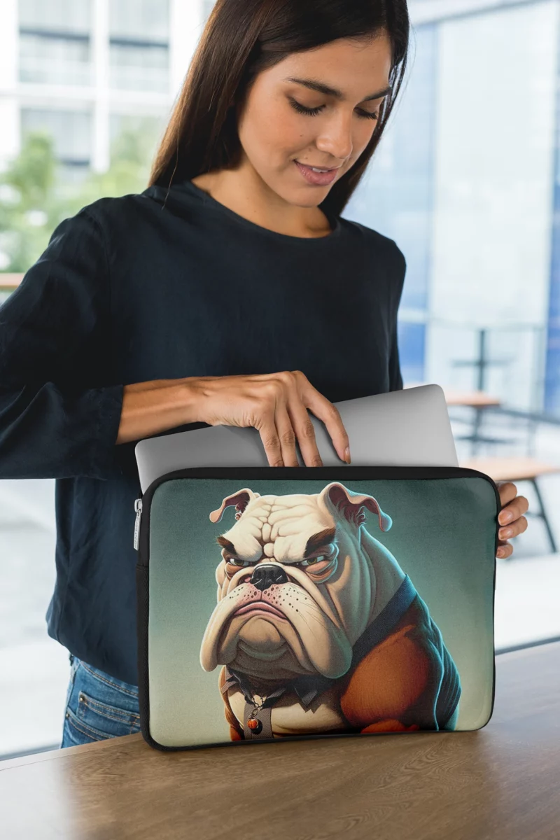 Funny Bulldog Picture Print Laptop Sleeve 1