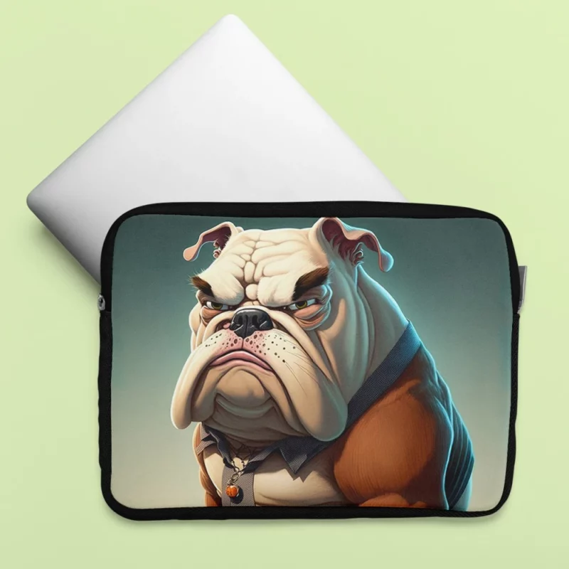 Funny Bulldog Picture Print Laptop Sleeve