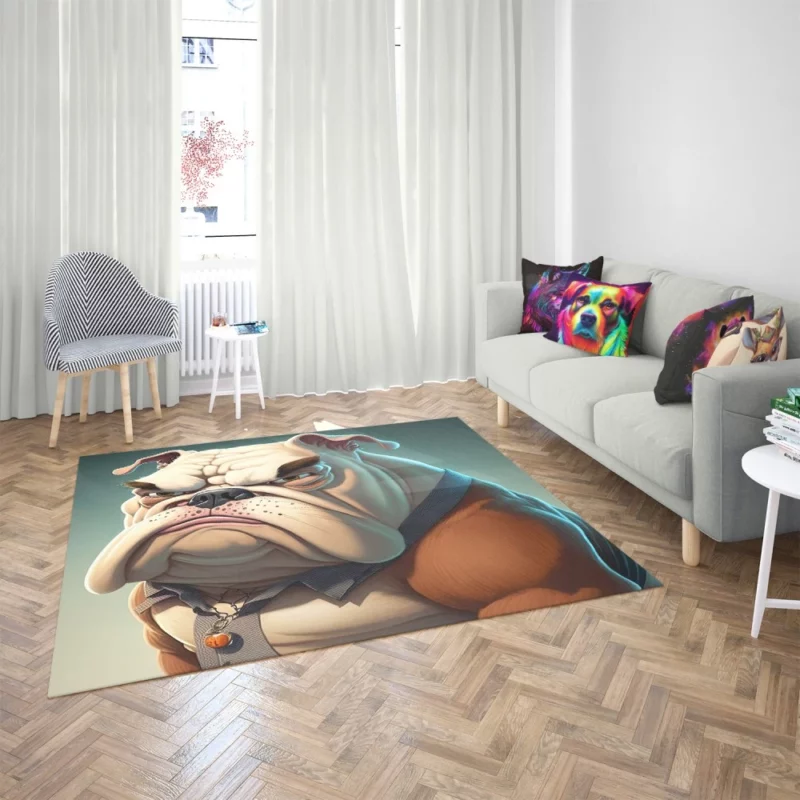 Funny Bulldog Picture Print Rug 2