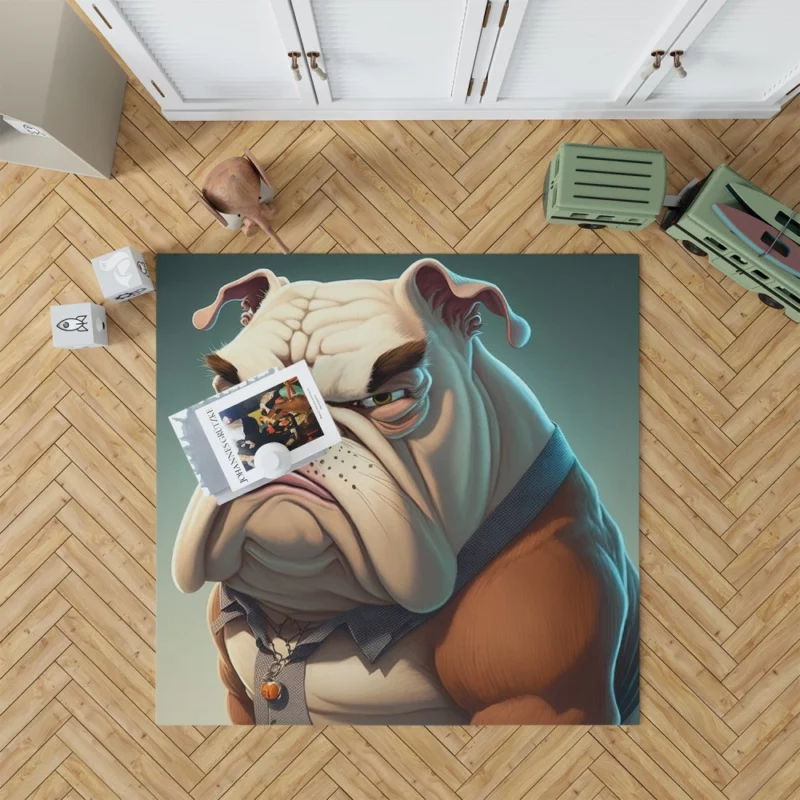 Funny Bulldog Picture Print Rug