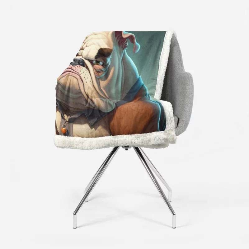 Funny Bulldog Picture Print Sherpa Fleece Blanket 1