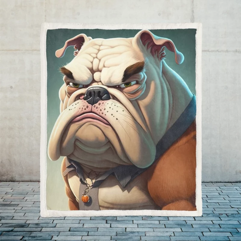 Funny Bulldog Picture Print Sherpa Fleece Blanket