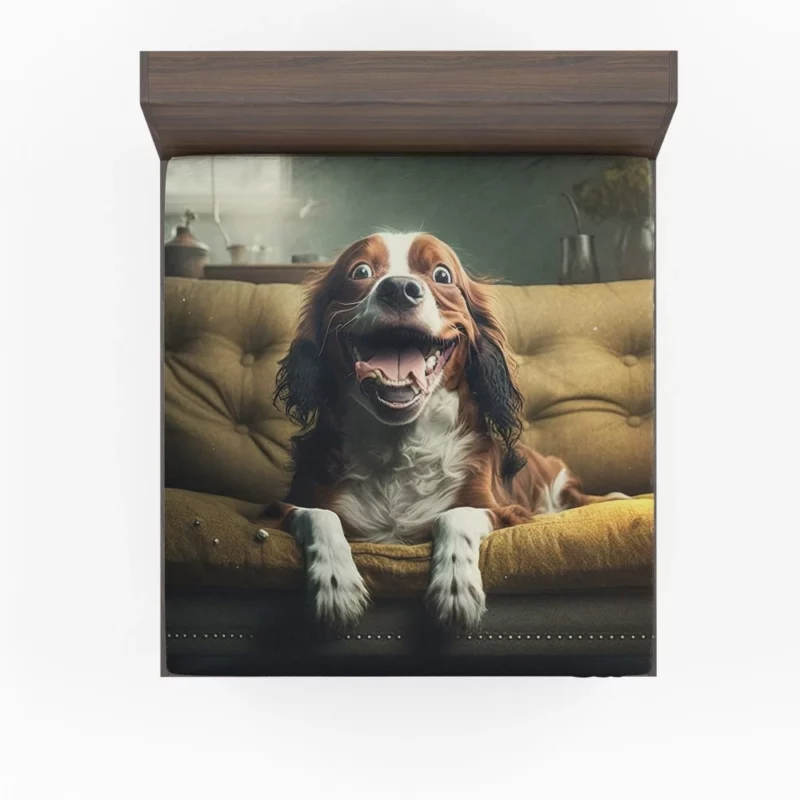 Funny Couch Potato Man Dog Fitted Sheet