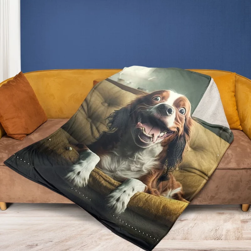 Funny Couch Potato Man Dog Fleece Blanket 1