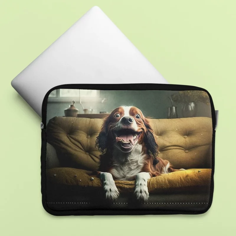 Funny Couch Potato Man Dog Laptop Sleeve