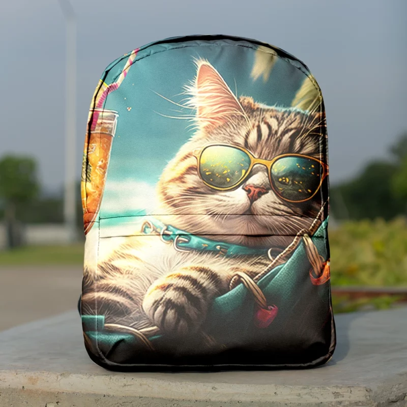 Funny Sunglasses Beach Cat Backpack