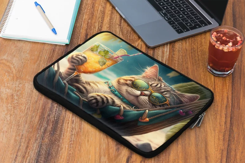 Funny Sunglasses Beach Cat Laptop Sleeve 2