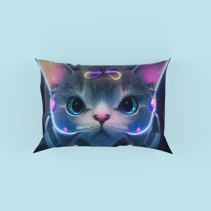 Futuristic 3D Cat Portrait Pillow Cases