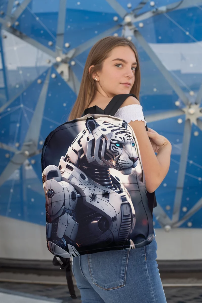 Futuristic City Robot Tiger Backpack 2