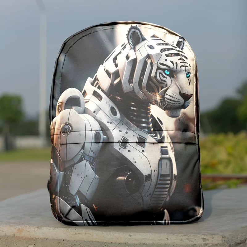 Futuristic City Robot Tiger Backpack