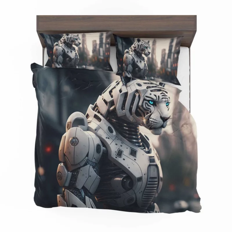 Futuristic City Robot Tiger Bedding Set 2